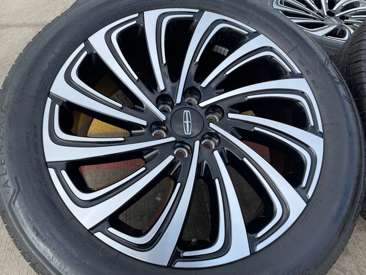 22" Lincoln Navigator OEM 10666 rims wheels BLACK LABEL 2025 2026 BRIDGESTONE Texas Truck Tire