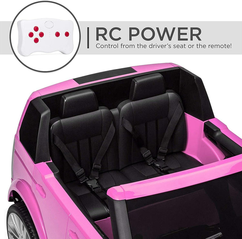 12V 2-Seater Authorized Land Rover Children's Girls Ride On SUV Vehicle Lights, Remote Control - Pink