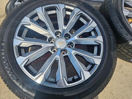 22" Chevy Tahoe Silverado Suburban OEM wheels rims 2025 2026 NEW MICHELIN Texas Truck Tire