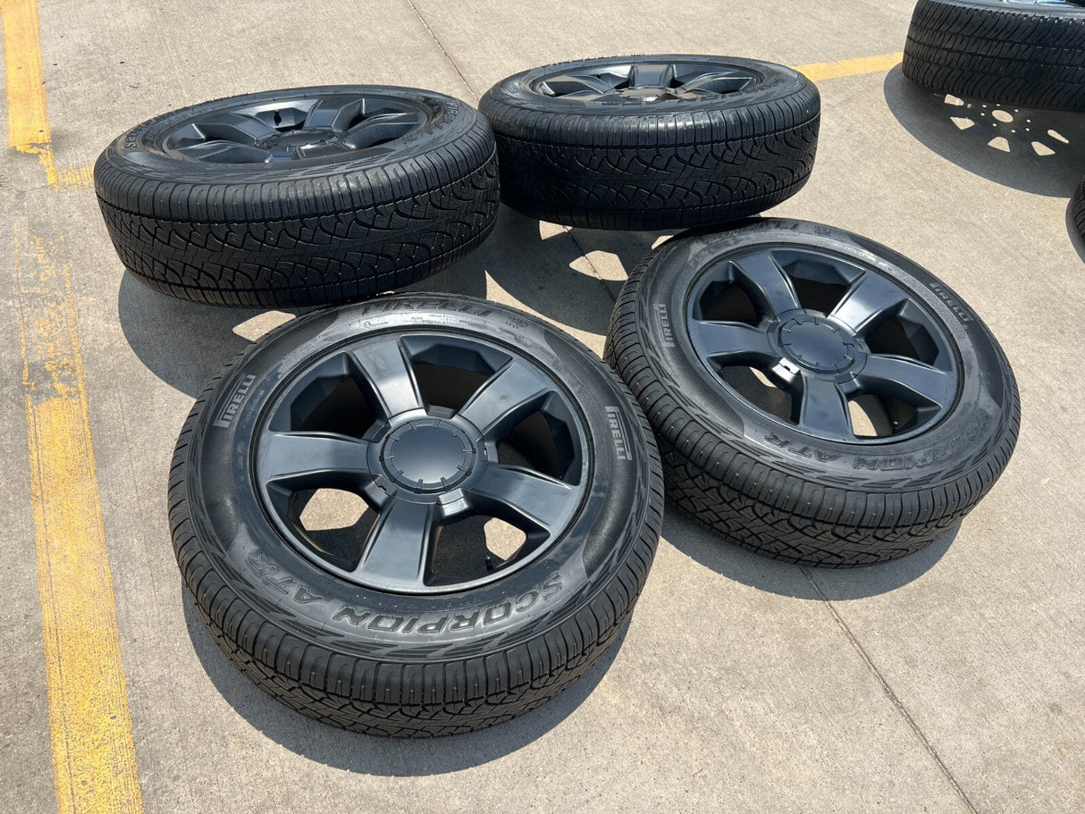20" Chevy Silverado Tahoe OEM Replica wheels rims black 5651 Texas Truck Tire