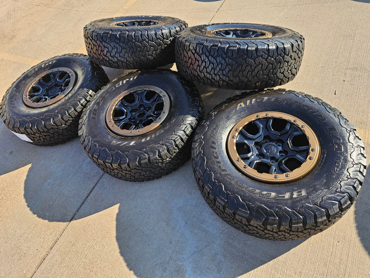 17" Ford Bronco SASQUATCH wheels rims BEADLOCK 10388 Ranger BFG KO2 A/T 37" Texas Truck Tire