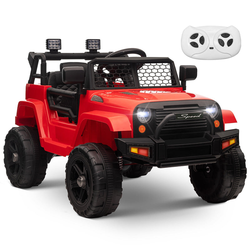 12V Kids Ride-On Truck with Remote Control, Power Wheels, and LED Lights
