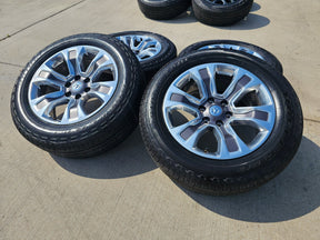 20" Dodge Ram 1500 OEM Laramie Long Horn wheels rims 2678 2682 TAN 2024 2025 NEW Texas Truck Tire