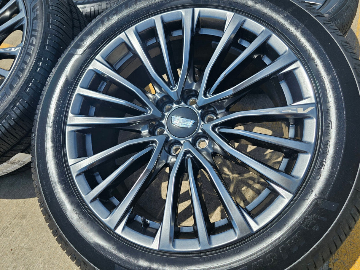 22" Cadillac Escalade V Platinum OEM 4883 95479 wheels rims MICHELIN NEW Texas Truck Tire