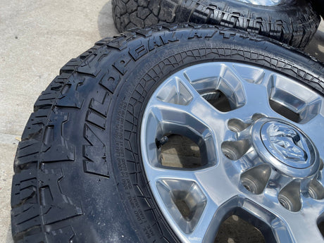 18" Ram 2500 3500 Laramie Power Wagon OEM wheels rims 2693 tires FALKEN A/T4 Texas Truck Tire