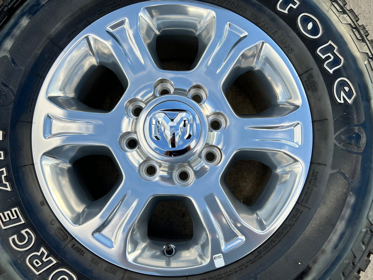 18" Ram 2500 3500 Laramie Power Wagon OEM wheels rims 2692 FIRESTONE A/T2 NEW Texas Truck Tire