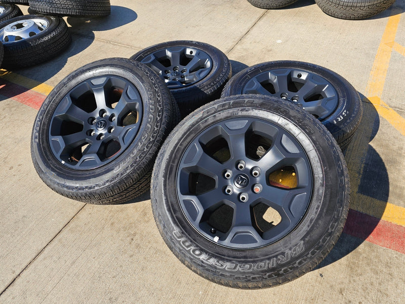 20" Dodge Ram 1500 OEM Laramie Black 2680 wheels rims 2022 2023 2024 2025 2026 Texas Truck Tire