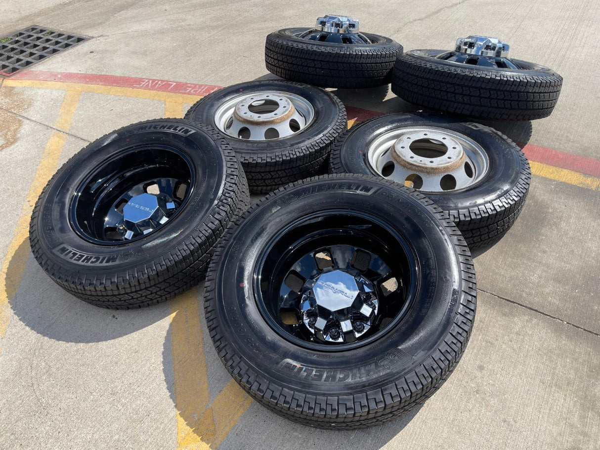 18" GMC Sierra 3500 DENALI Dually rims wheels OEM 8x210 2025 2026 MICHELIN NEW Texas Truck Tire