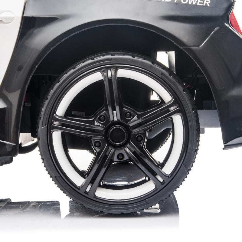 Highway Patrol Police Ride On Car Toy with Remote Control for Kids - Black