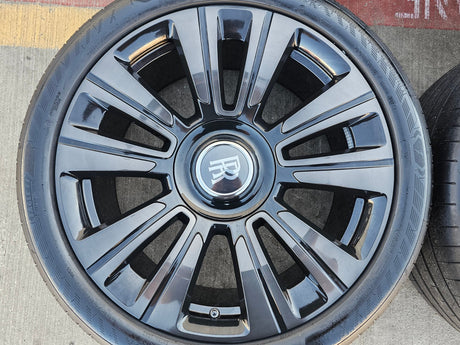 21" Rolls Royce Wraith Ghost Dawn OEM black wheels rims 5x120 tires Texas Truck Tire