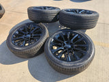 22" Cadillac Escalade black OEM 4804 wheels rims Chevy GMC tires NEW Texas Truck Tire