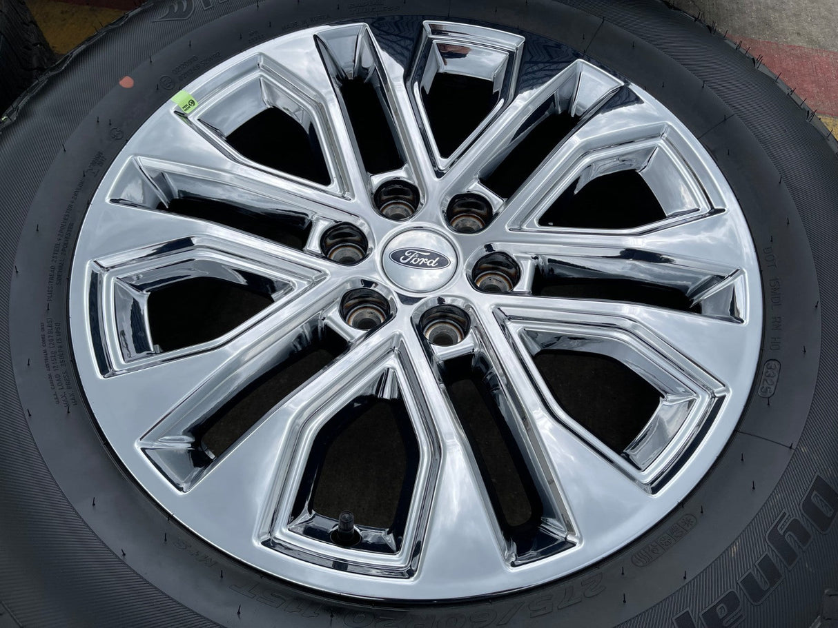 20" Ford F-150 LARIAT Limited OEM 10619 rims wheels CHROME Expedition 2026 NEW Texas Truck Tire
