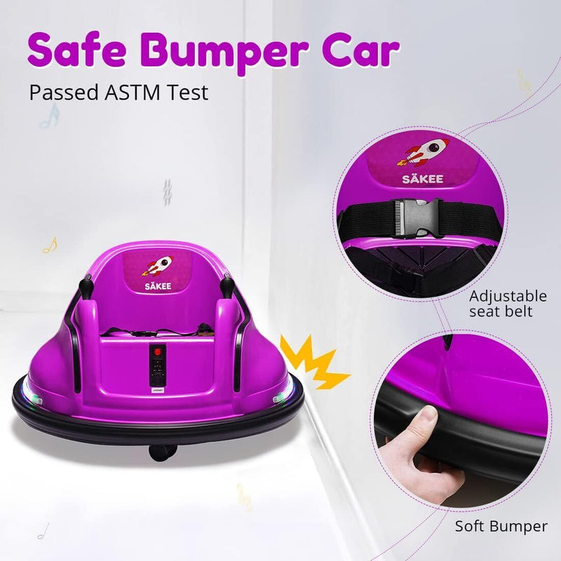 Electric Bumper Car Ride-On Toy for Kids 1.5-6 Years Old - 66lbs Weight Capacity