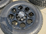 20" Ford F-250 F-350 OEM black TREMOR wheels rims 10299 10484 A/T2 tires NEW Texas Truck Tire
