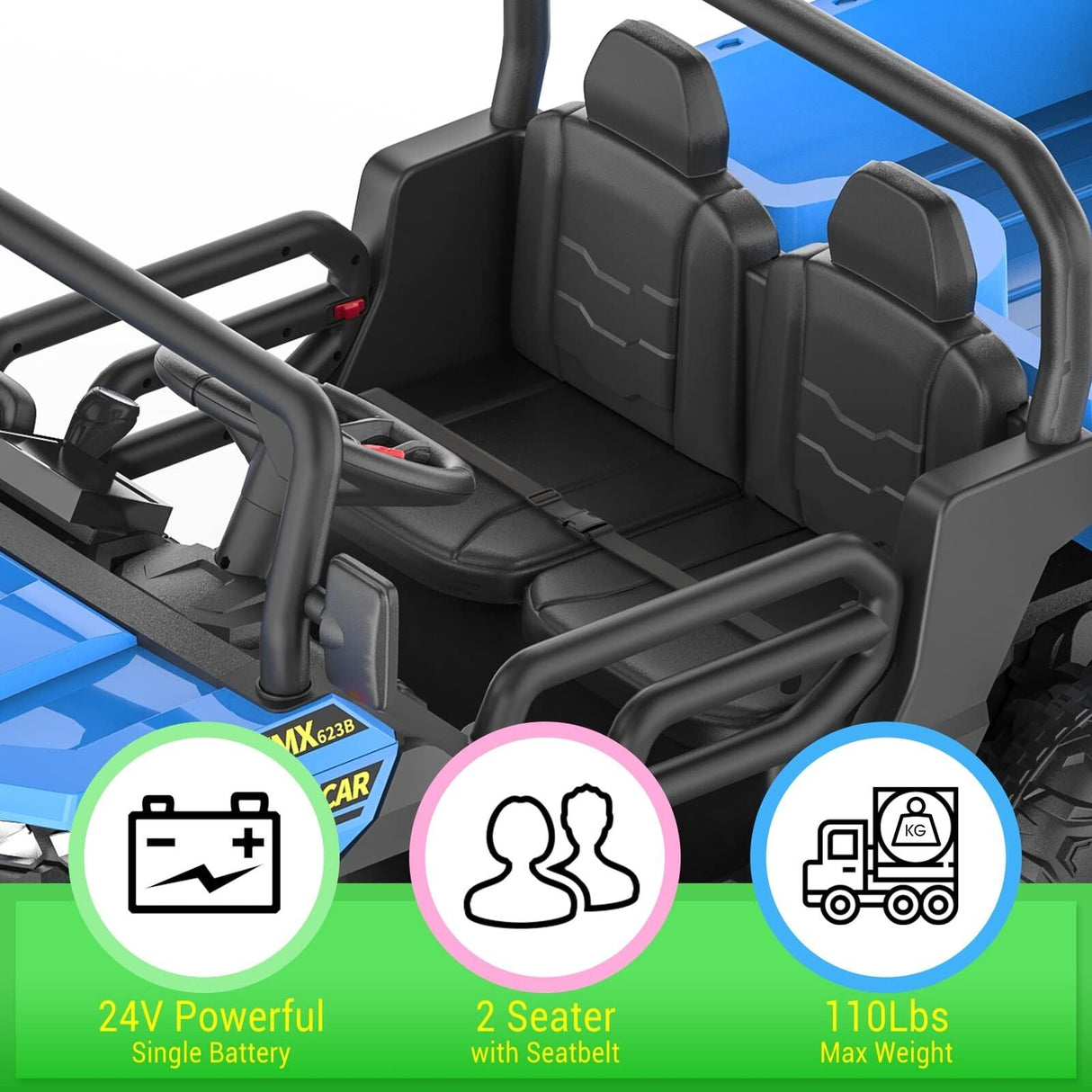 Electric 3-Speed Kids Ride-On Truck with Remote Control - Perfect Gift for US Children (24V)