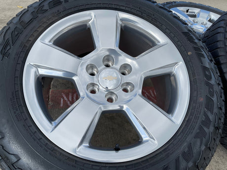 20" Chevy Silverado 1500 Tahoe Suburban OEM wheels rims 5652 tires FALKEN A/T3 Texas Truck Tire