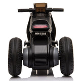 Black 3-Wheel Double Drive Electric Motorcycle for Kids