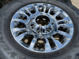 18" Ford F-250 F-350 OEM rims wheels 10290 chrome tires GOODYEAR WRANGLER A/T Texas Truck Tire