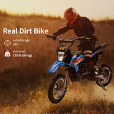 Electric Dirt Bike for Kids with LED Lamp and Brushed Motor - 36V Ride On Motorcycle