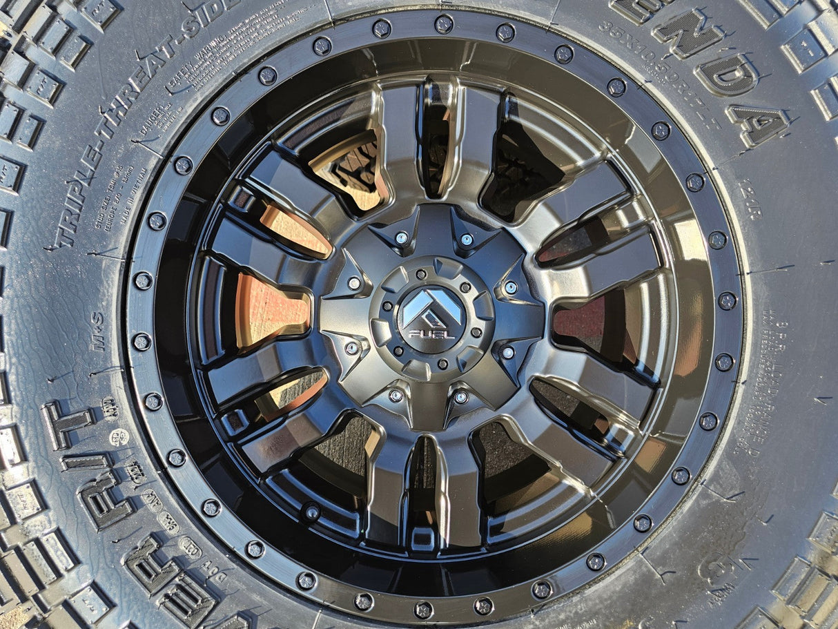 17" 17x9 Fuel Sledge D595 Jeep Wrangler wheels rims 5x114.3 5x4.5 5x5 5x127 Texas Truck Tire