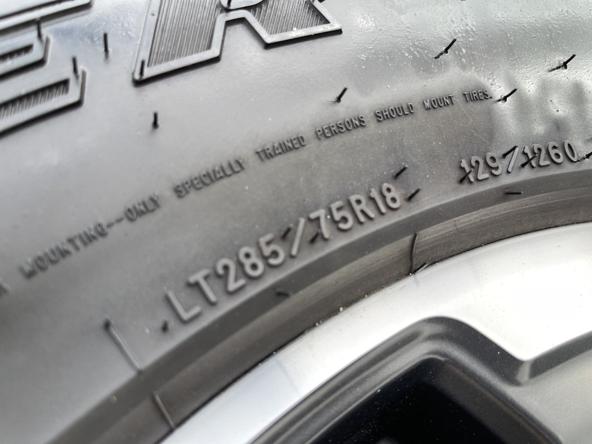 18" Ford F-250 F-350 OEM TREMOR rims wheels 10482 tires 35" DURATRAC R/T Texas Truck Tire