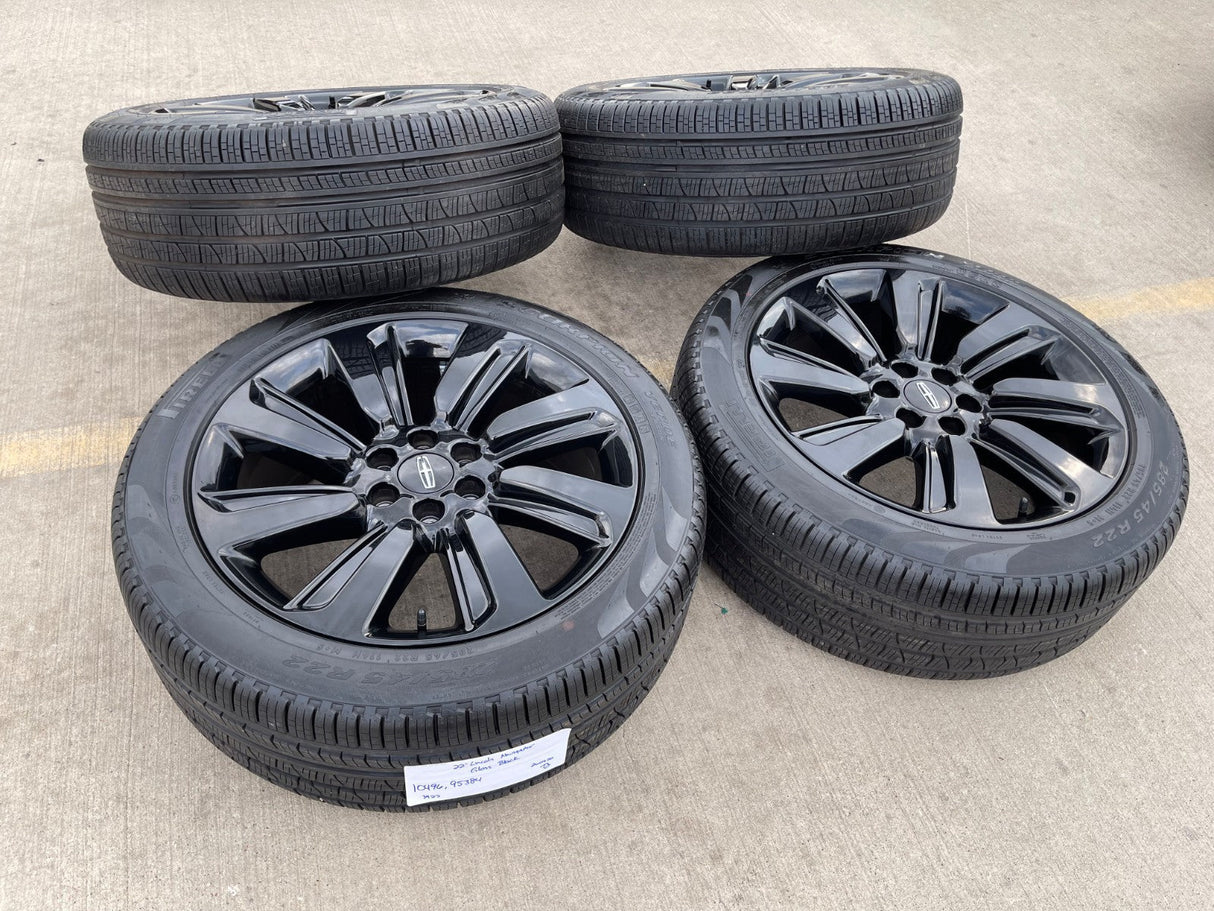 22" Lincoln Navigator OEM rims wheels Black Label 95384 10496 2022 2023 2025 NEW Texas Truck Tire