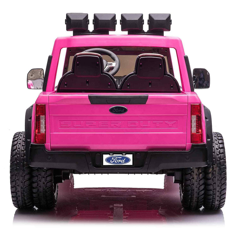 Custom Edition Pink 24V FORD F450 Ride-On Car Truck for Kids with 2 Seats, Remote Control, and LED Lights