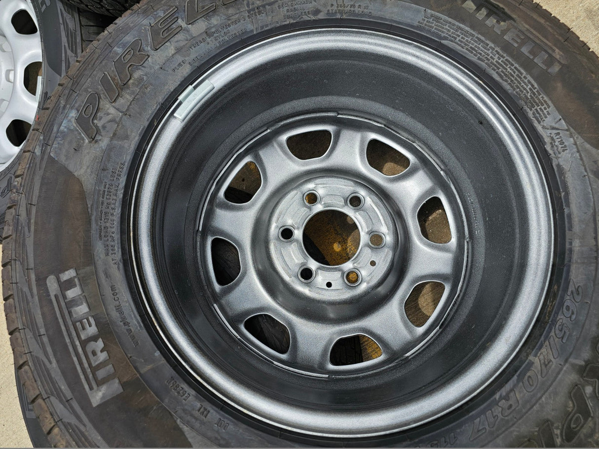 17" Ford F-150 OEM rims wheels 3857 tires steel 2023 2024 2025 PIRELLI A/T NEW Texas Truck Tire