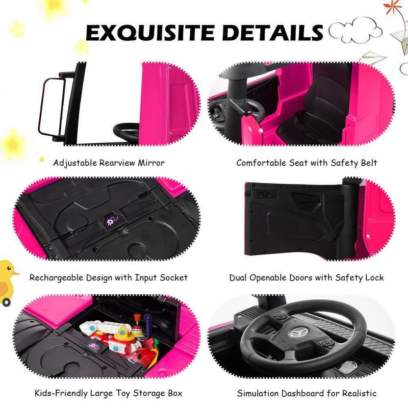 Police Car Ride-On Toy for Kids - 2 Seater Licensed Mercedes Benz X Class RC Trunk