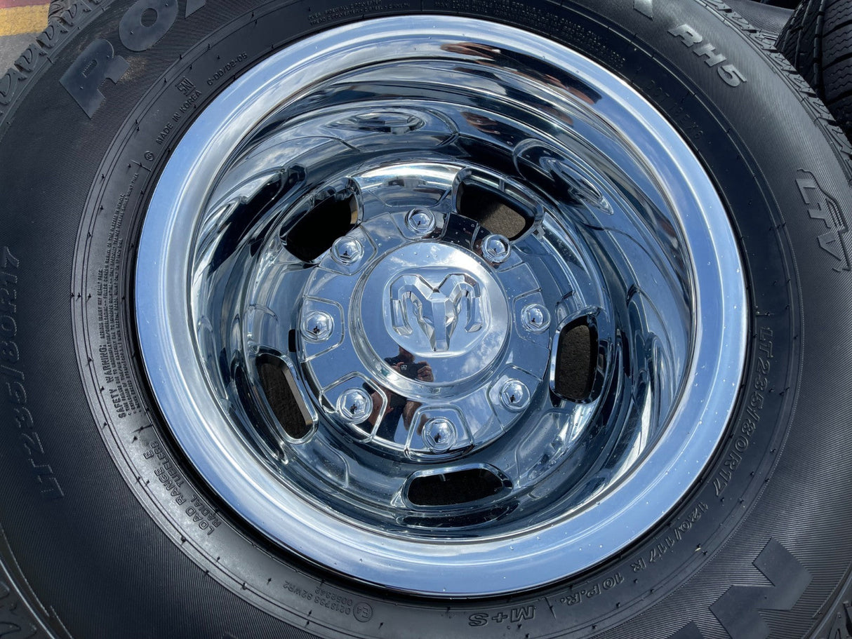 17" Dodge Ram 3500 Dually 8x200 wheels rims 2703 2704 OEM 2024 2025 2026 Texas Truck Tire
