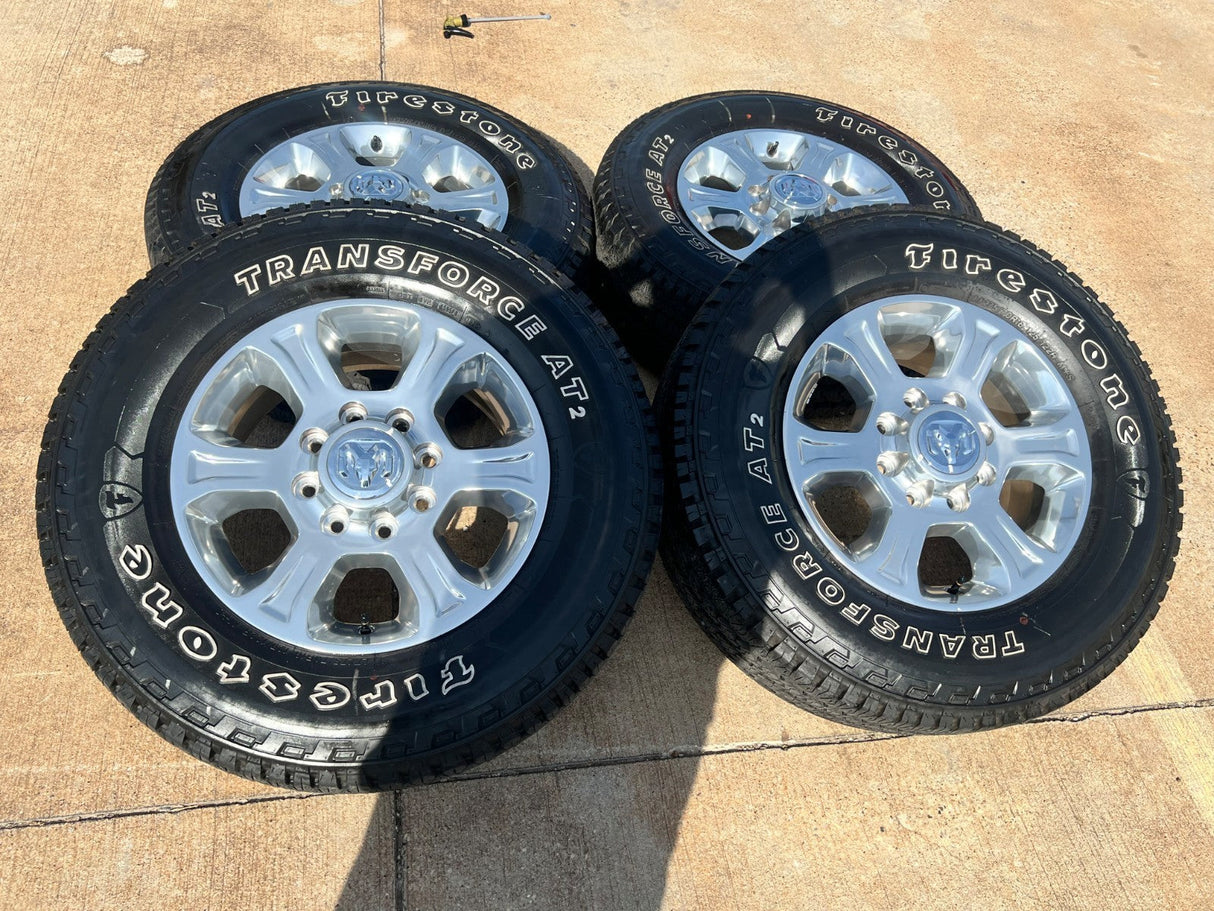 18" Ram 2500 3500 Laramie Power Wagon OEM wheels rims 2692 FIRESTONE A/T2 Texas Truck Tire