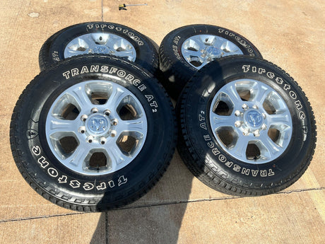 18" Ram 2500 3500 Laramie Power Wagon OEM wheels rims 2692 FIRESTONE A/T2 Texas Truck Tire