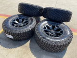 18" Dodge Ram 1500 TRX RHO Black OEM 66002 wheels rims TERRITORY M/T 35" Texas Truck Tire