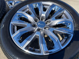 22" GMC Yukon Chevy Tahoe Escalade OEM chrome 95513 wheels rims tires Texas Truck Tire