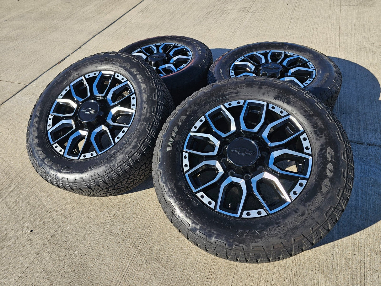 20" Chevy Silverado High Country 2500 3500 OEM Black wheels rims 2023 2024 2025 Texas Truck Tire
