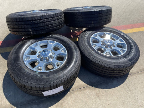 18" Ram 2500 3500 Laramie Power Wagon OEM wheels rims 2693 tires FIRESTONE H/T2 Texas Truck Tire