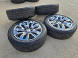 22" GMC Yukon Chevy Tahoe Escalade OEM chrome 95513 wheels rims tires NEW Texas Truck Tire