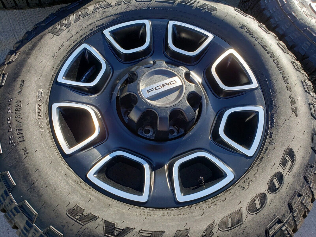 20" Ford F-250 F-350 OEM Lariat Platinum wheels rims 10486 A/T tires NEW Texas Truck Tire