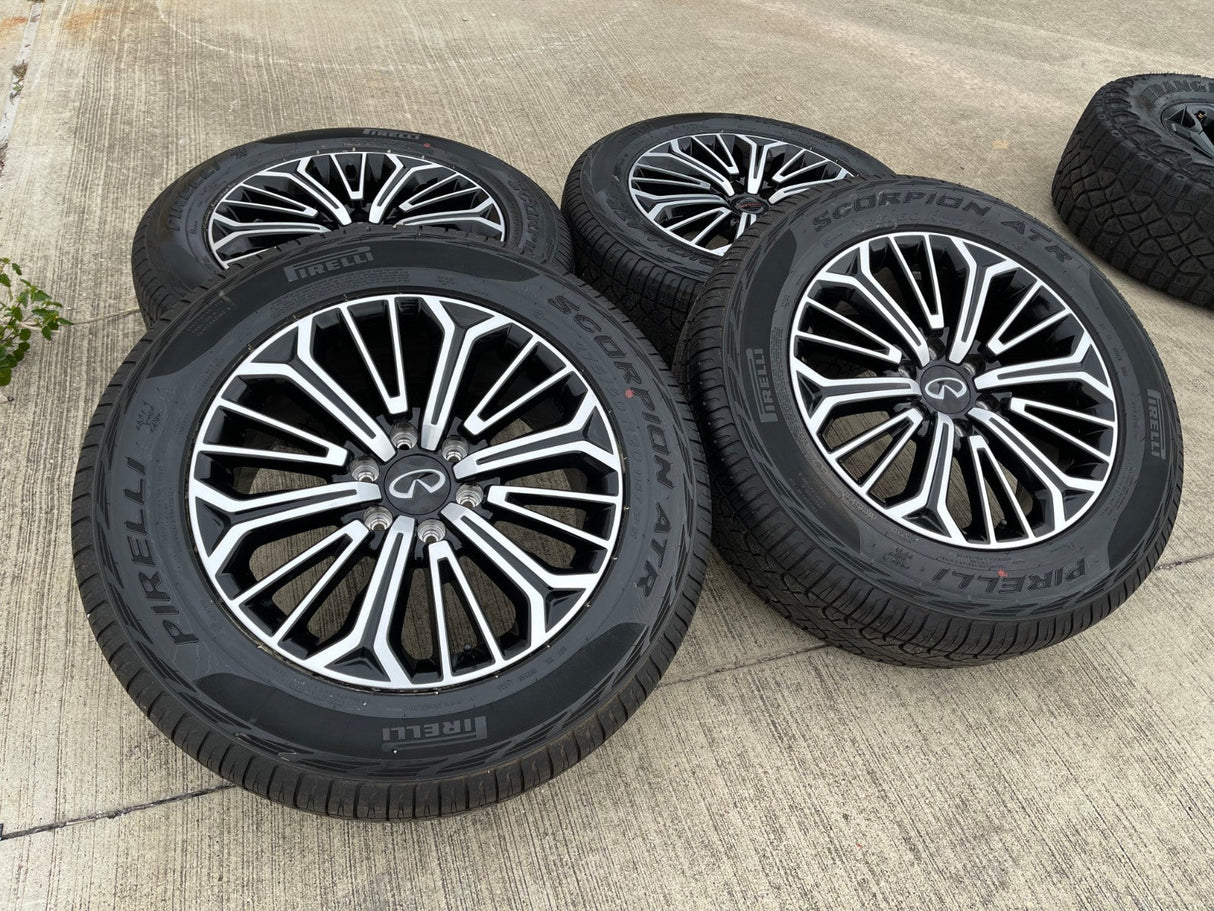 20" Nissan Titan PRO-4X Armada OEM wheels rims tires black 2024 2025 2026 NEW Texas Truck Tire