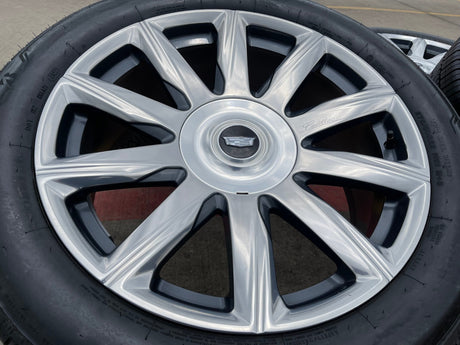 22" Cadillac Escalade Platinum OEM 95078 wheels rims 2024 2025 2026 NEW Texas Truck Tire