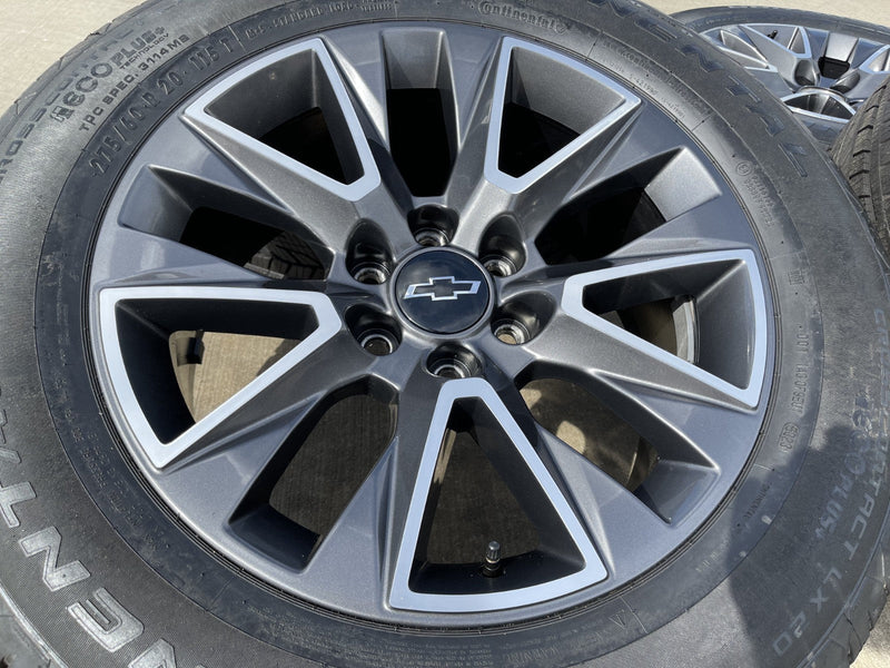 20" Chevy Tahoe Silverado OEM 5919 wheels rims GMC Yukon tires CONTINENTAL NEW Texas Truck Tire