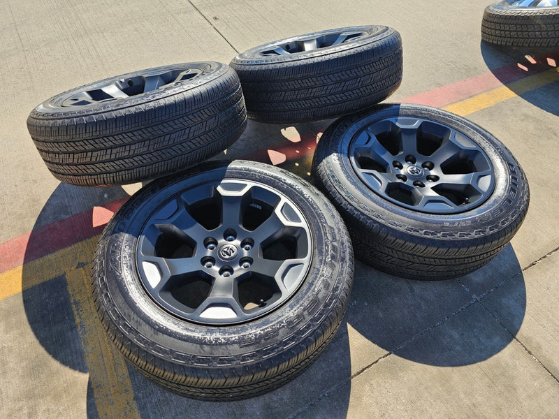 20" Dodge Ram 1500 OEM Laramie Black 2680 wheels rims 2022 2023 2024 2025 2026 Texas Truck Tire