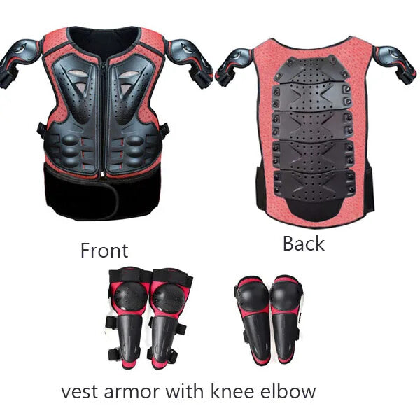 Kids Motocross Body Armor Back Protector Ride-On Horse Toy for Ages 4-15 Years
