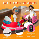 12V Kids Ride-On Bumper Car with Remote Control and 360° Spin Toddler Toy Pink