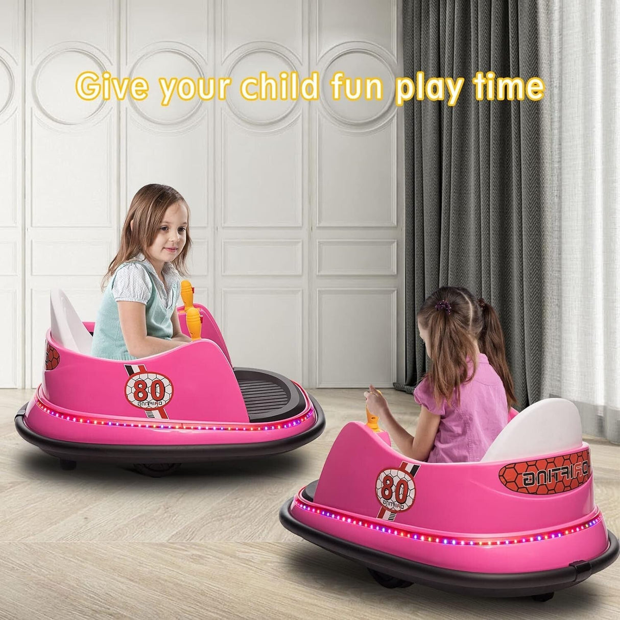 12V Electric Kids Ride-On Bumper Car with Remote Control and 360° Spin for Toddlers