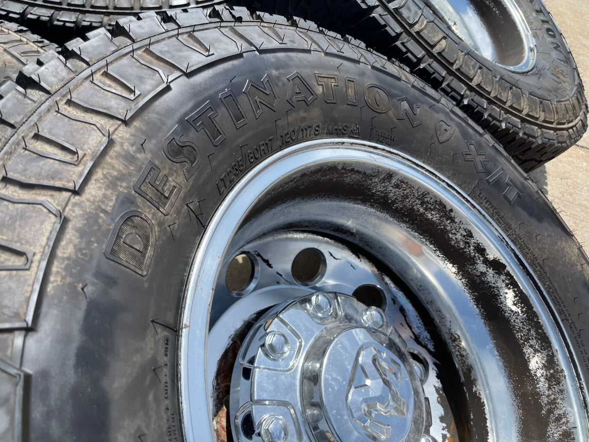 17" Dodge Ram 3500 Dually Laramie 8x200 wheels rims 2701 2702 OEM FIRESTONE Texas Truck Tire