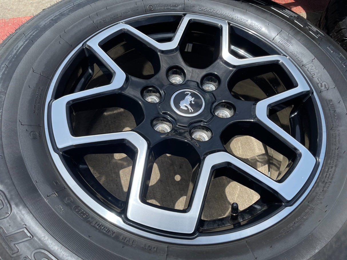 18" Ford Bronco wheels rims black 10389 Ranger tires 2022 2023 2024 2025 Texas Truck Tire