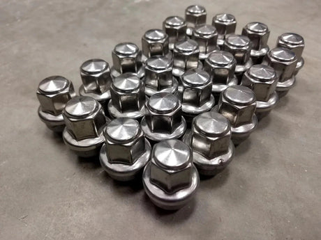 (24) 14x1.5 OEM Ford lug nuts polished F-150 Expedition OE 2015-2026 Texas Truck Tire