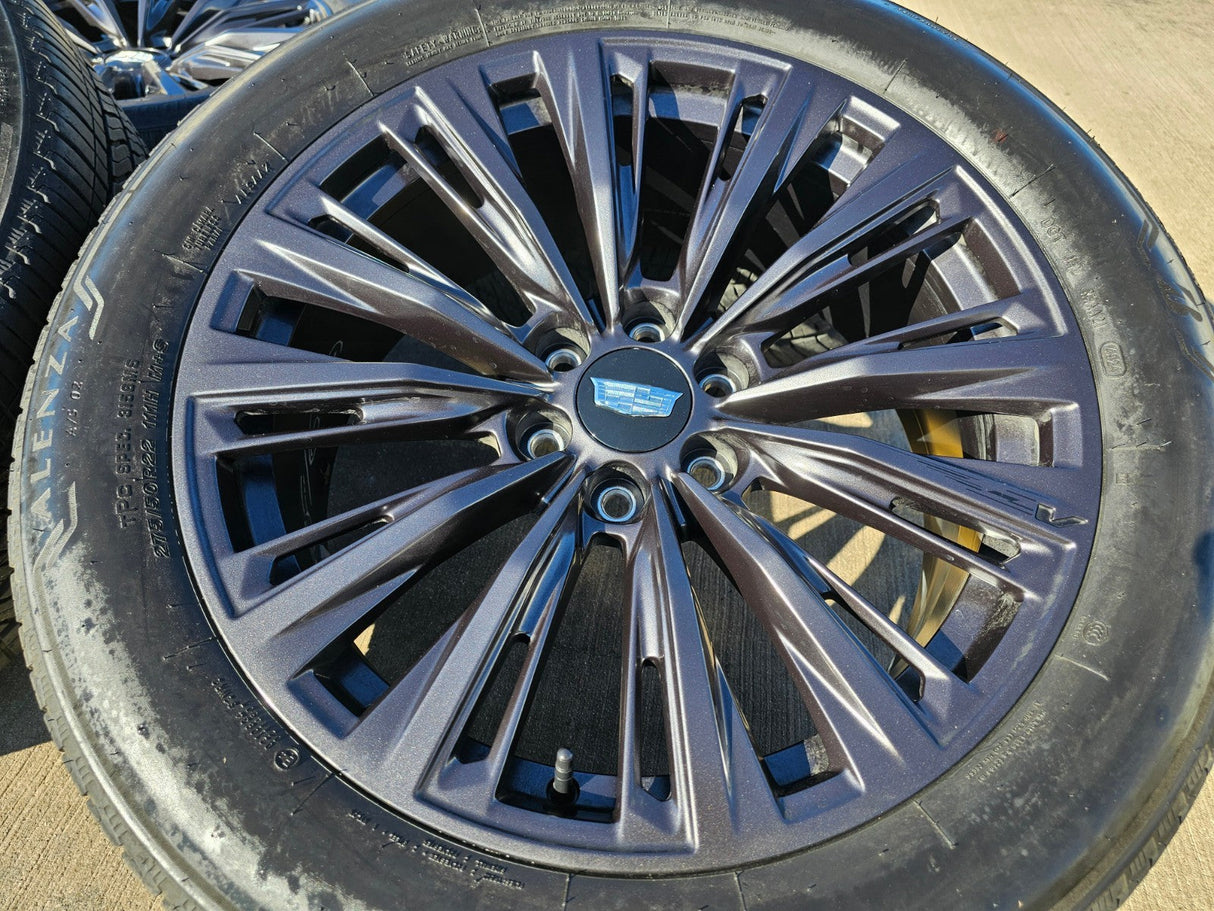 22" Cadillac Escalade V V600 Platinum OEM ORIGINAL wheels rims 2024 2025 2026 Texas Truck Tire