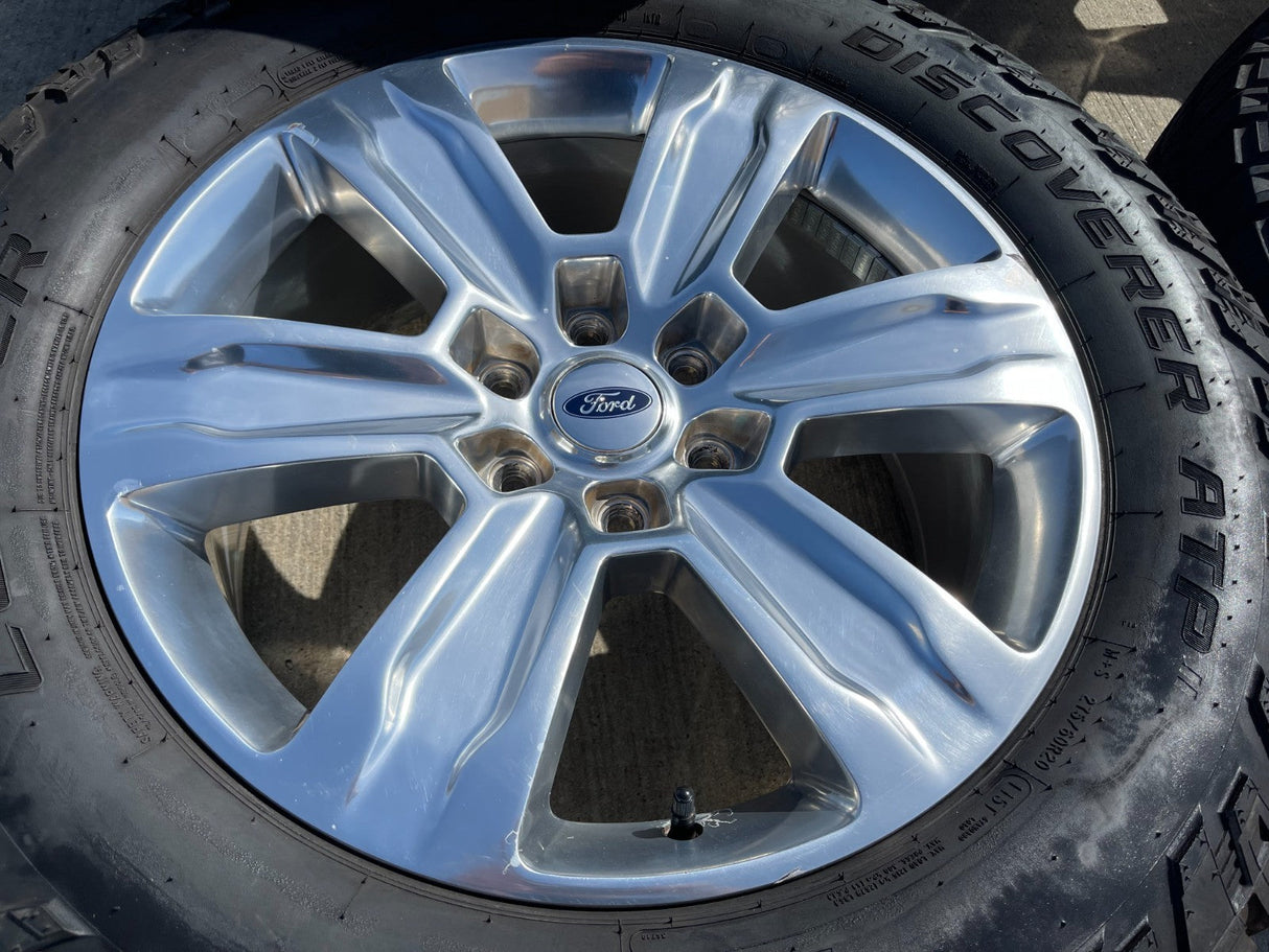 20" Ford F-150 Expedition OEM rims wheels polished 10004 tires COOPER A/T Texas Truck Tire